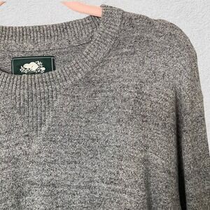 Roots Heather Gray 100% Cotton Crewneck Sweater Men's Large Casual Pullover Soft